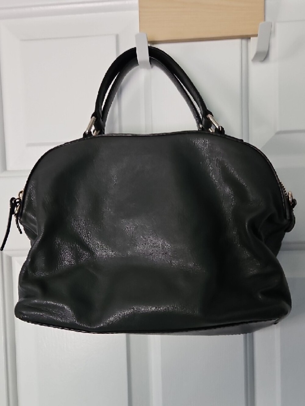 kate spade Gray Leather Buckle-Front Satchel Handbag - Picture 3 of 7